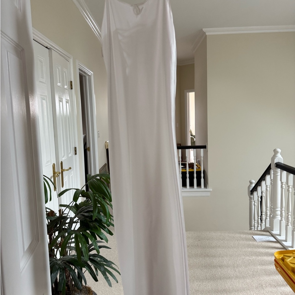 Elegant White Satin Gown